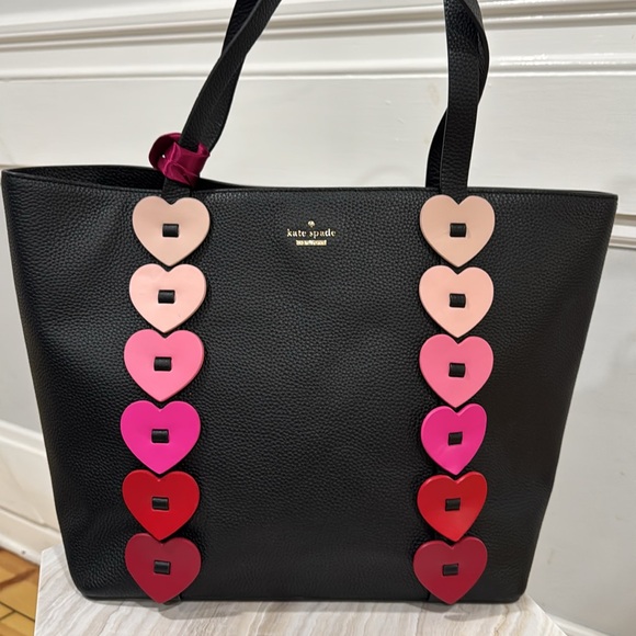 Kate Spade Bag Yours Truly Ombré Heart Pebbled Leather Large Tote - Picture 4 of 17